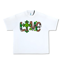 White Western St. Patrick's Day Love Cross Urban Heavy Tee - Artiststas