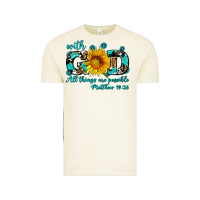 Vintage Arctic with god all things are possible sunflower Vintage Tee - AdoDesignShop
