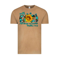Vintage Camel with god all things are possible sunflower Vintage Tee - AdoDesignShop