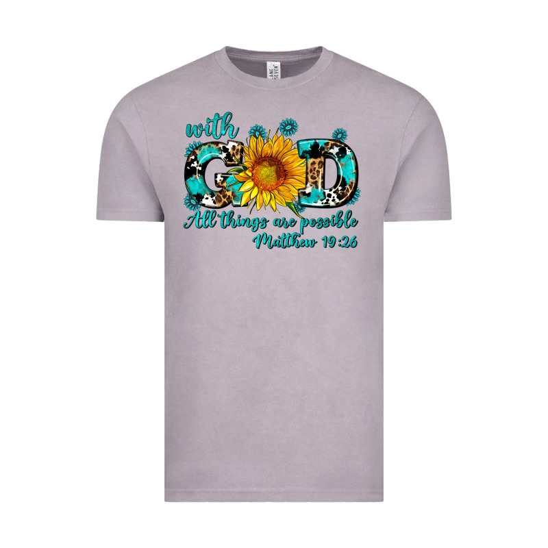 With God All Things Are Possible Sunflower Vintage Tee by AdoDesignShop | Teevron