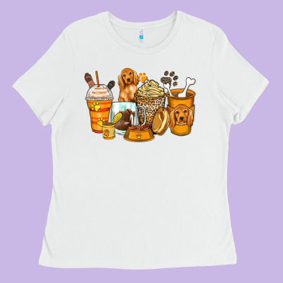 Cocker Spaniel Coffee Cups Ladies Tee Designed By Zillion Design Studio