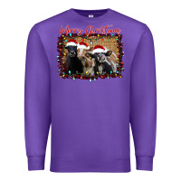 Purple Merry Christmas Cows Premium Sweatshirt - Bettercallsaul