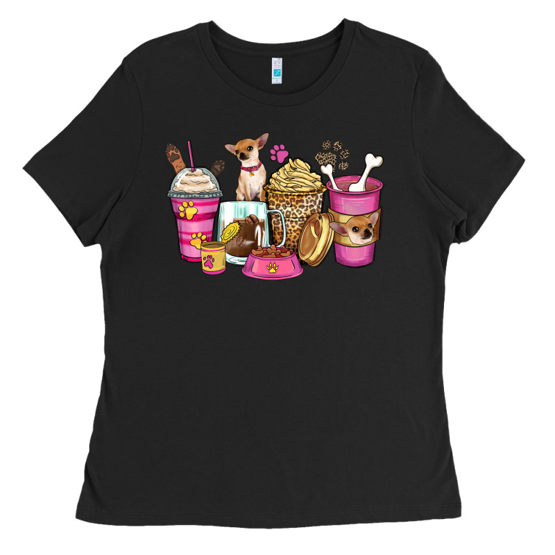 Chihuahua Coffee Cups Ladies Tee by Zillion Design Studio | Teevron