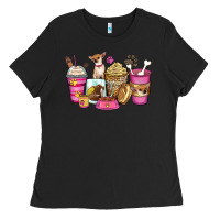 Black Chihuahua coffee cups Ladies Tee - Zillion Design Studio