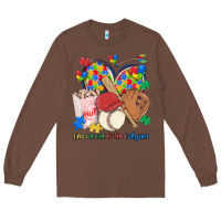 Chestnut take me out to the ballgame  autism baseball Long Sleeve Tee - MaliasSmallBusiness