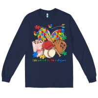 Navy take me out to the ballgame  autism baseball Long Sleeve Tee - MaliasSmallBusiness