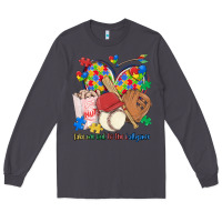 Smoke take me out to the ballgame  autism baseball Long Sleeve Tee - MaliasSmallBusiness