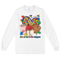 White take me out to the ballgame  autism baseball Long Sleeve Tee - MaliasSmallBusiness