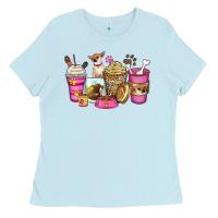 Baby Blue Chihuahua coffee cups Ladies Tee - Zillion Design Studio