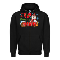 Black i love being a nanny Zipper Hoodie - MaliasSmallBusiness