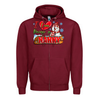 Burgundy i love being a nanny Zipper Hoodie - MaliasSmallBusiness