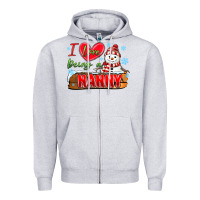 Heather Grey i love being a nanny Zipper Hoodie - MaliasSmallBusiness