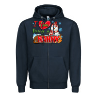 Navy i love being a nanny Zipper Hoodie - MaliasSmallBusiness