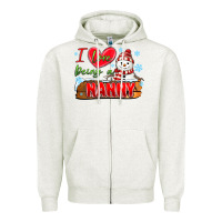 Oatmeal Heather i love being a nanny Zipper Hoodie - MaliasSmallBusiness