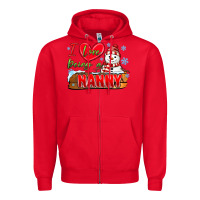 Red i love being a nanny Zipper Hoodie - MaliasSmallBusiness