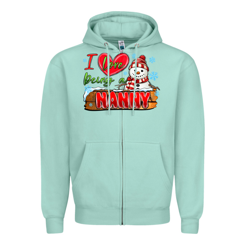 I Love Being A Nanny Zipper Hoodie by MaliasSmallBusiness | Teevron