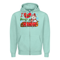 Seafoam i love being a nanny Zipper Hoodie - MaliasSmallBusiness
