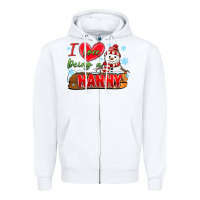 White i love being a nanny Zipper Hoodie - MaliasSmallBusiness