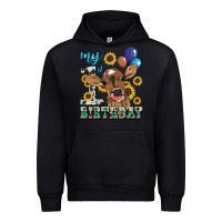 Black My first Birthday baby cow sunflower Urban Hoodie - HowdyJamesFarm