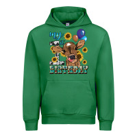 Emerald My first Birthday baby cow sunflower Urban Hoodie - HowdyJamesFarm