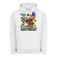 Pigment Lunar Rock My first Birthday baby cow sunflower Urban Hoodie - HowdyJamesFarm