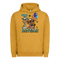 Pigment Peanut Butter My first Birthday baby cow sunflower Urban Hoodie - HowdyJamesFarm
