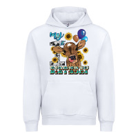 White My first Birthday baby cow sunflower Urban Hoodie - HowdyJamesFarm