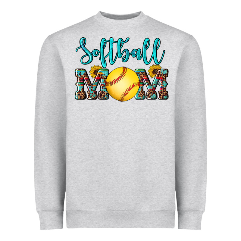 Western Leopard  Sunflowers Glitter Mom Softball Heavyweight Sweatshirt by Artiststas | Teevron