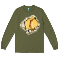 Army Green softball Long Sleeve Tee - MaliasSmallBusiness