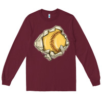 Burgundy softball Long Sleeve Tee - MaliasSmallBusiness