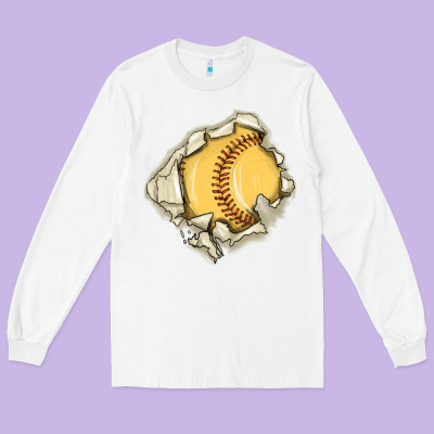 Softball Long Sleeve Tee Designed By Maliassmallbusiness