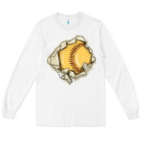 White softball Long Sleeve Tee - MaliasSmallBusiness