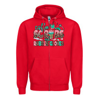 Red coffee scrubs and rubber gloves Zipper Hoodie - MaliasSmallBusiness