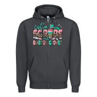 Smoke coffee scrubs and rubber gloves Zipper Hoodie - MaliasSmallBusiness