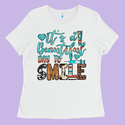 It’s A Beautiful Day To Smile Ladies Tee Designed By Jahusdesignshop