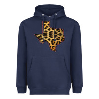 Navy Western Texas Map Leopard Pattern Heavyweight Hoodie - Bettercallsaul