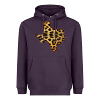 Plum Western Texas Map Leopard Pattern Heavyweight Hoodie - Bettercallsaul