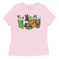 Bubblegum Pink yorkshire terrier coffee cups Ladies Tee - Zillion Design Studio