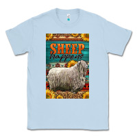 Dusty Blue Western Sheep Happens Sunflowers Classic Tee - LillyAllenDesigns