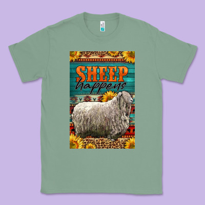 Western Sheep Happens Sunflowers Classic Tee Designed By Lillyallendesigns