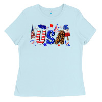 Baby Blue usa 4th of july Ladies Tee - texasbilliewilder
