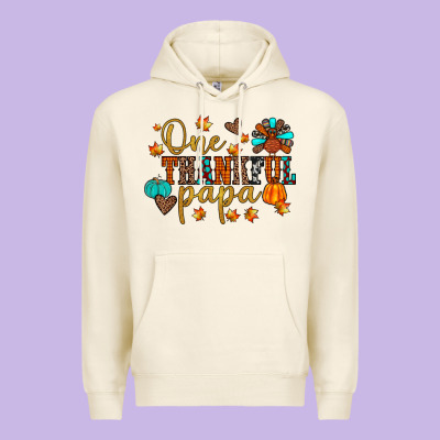 One Thankful Papa Premium Hoodie Designed By Jahusdesignshop