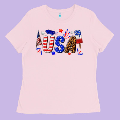 Usa 4th Of July Ladies Tee Designed By Texasbilliewilder