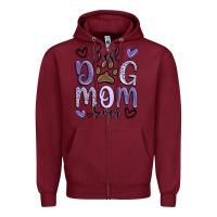 Burgundy best dog mom ever Zipper Hoodie - MaliasSmallBusiness