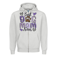Dove Grey best dog mom ever Zipper Hoodie - MaliasSmallBusiness