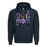 Navy best dog mom ever Zipper Hoodie - MaliasSmallBusiness