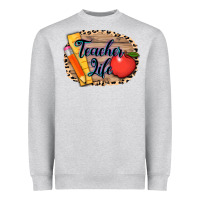 Heather Grey teacher life background 3200x2400 Heavyweight Sweatshirt - AdoDesignShop