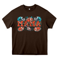 Chocolate Brown mama American football Heavy Core Tee - Zillion Design Studio