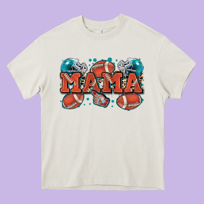 Mama American Football Heavy Core Tee Designed By Zillion Design Studio