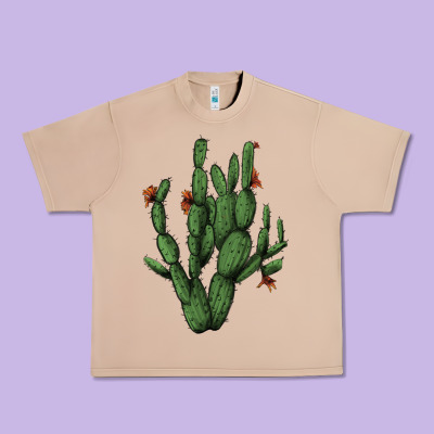 Cactus With Flowers Urban Heavy Tee Designed By Adodesignshop
